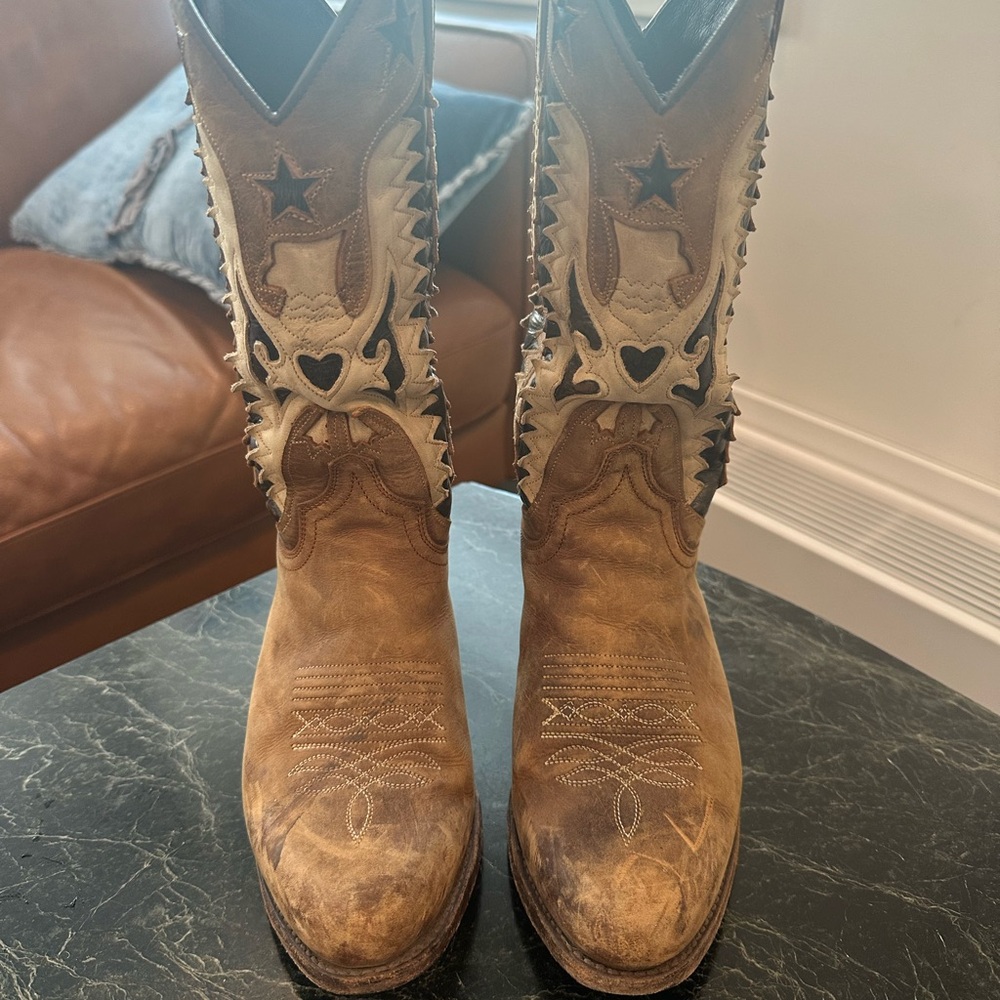 Sendra Brown Leather Cowboy Boots size 6